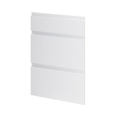 Façade de cuisine 1 tiroir et 2 casseroliers GoodHome Garcinia gris clair brillant l. 49.7 cm x H. 71.5 cm