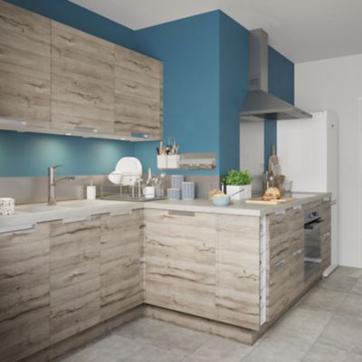 Façade de cuisine 1 tiroir et 2 casseroliers Pachira décor chêne l. 60 cm x H. 72 cm GoodHome