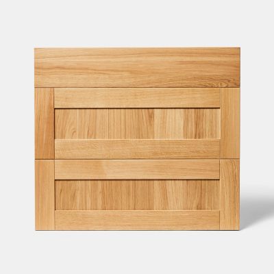 Façade de cuisine 1 tiroir et 2 casseroliers Verbena chêne massif l. 80 cm x H. 72 cm GoodHome