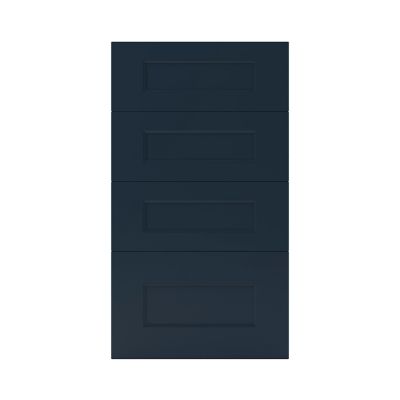 Façade de cuisine 3 tiroirs et 1 casserolier Artemisia bleu mat l. 40 cm x H. 72 cm GoodHome
