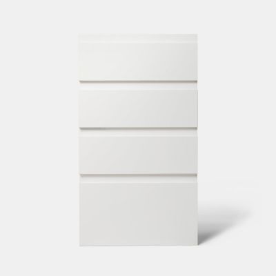 Façade de cuisine 3 tiroirs et 1 casserolier Garcinia blanc brillant l. 40 cm x H. 72 cm GoodHome