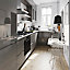 Façade de cuisine 3 tiroirs et 1 casserolier GoodHome Garcinia anthracite brillant l. 39.7 cm x H. 71.5 cm