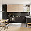 Façade de cuisine 3 tiroirs et 1 casserolier GoodHome Stevia noir mat l. 49,7 x H. 71,5 cm