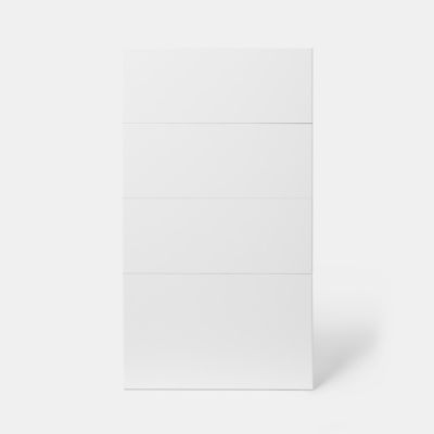 Façade de cuisine 3 tiroirs et 1 casserolier Stevia blanc brillant l. 40 cm x H. 72 cm GoodHome