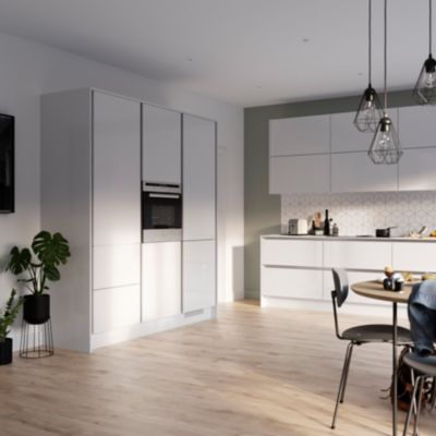 Façade tiroir Stevia blanc brillant L. 60 cm x H. 34 cm Caraway Innovo GoodHome vendue par 2