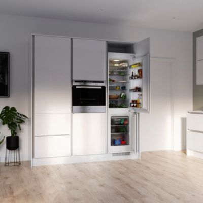 Façade tiroir Stevia blanc brillant L. 60 cm x H. 34 cm Caraway Innovo GoodHome vendue par 2