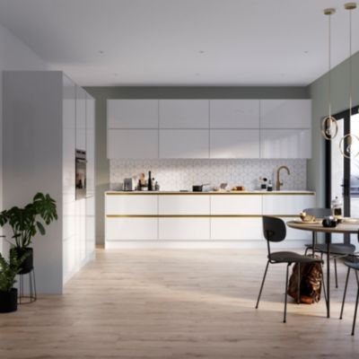 Façade tiroir Stevia blanc brillant L. 60 cm x H. 34 cm Caraway Innovo GoodHome vendue par 2