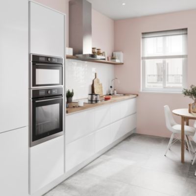 Façade tiroir Stevia blanc brillant L. 60 cm x H. 34 cm Caraway Innovo GoodHome vendue par 2