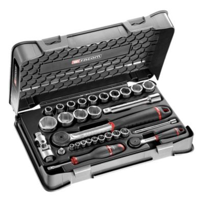 FACOM Coffret douilles 1/4" - 1/2" 6 pans métriques - 30 pièces