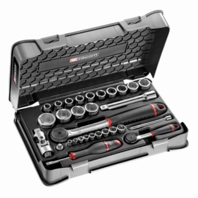 FACOM Coffret douilles 1/4" - 1/2" 6 pans métriques - 30 pièces
