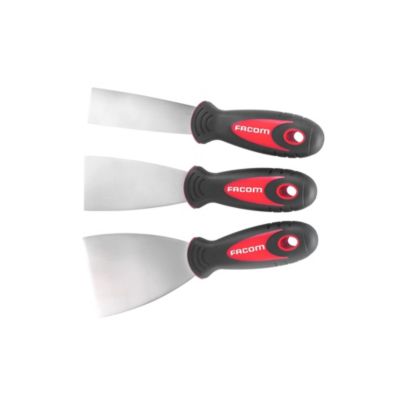 FACOM Jeu de 3 grattoirs : 2 grattoirs droits, L 50, 32 mm, 1 grattoir angulaire, L 50 mm - 237.J1
