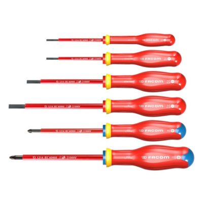 FACOM Jeu de 6 tournevis Protwist isolés 1000V (plats et pozidriv) ATDVE.J6PB