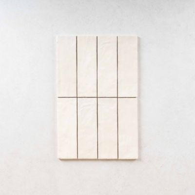 Faience Effet Zellige Beige Nacré MALLORCA 6,5x20cm Cream