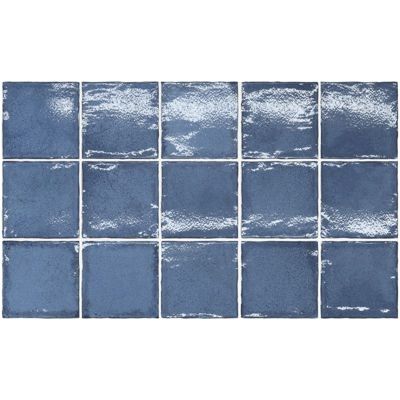 Faience effet zellige bejmat bleu mat 10x10 cm ALTEA THISTLE BLUE