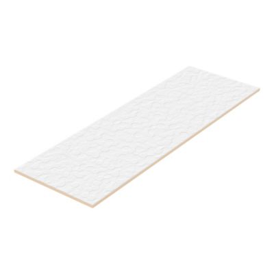 Faïence murale Aragone décor héxagonal blanc 30 x 90 cm