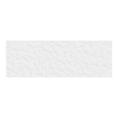 Faïence murale Aragone décor héxagonal blanc 30 x 90 cm