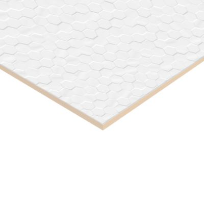 Faïence murale Aragone décor héxagonal blanc 30 x 90 cm