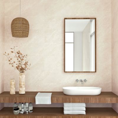 Faïence murale beige effet marbre brillant L.90 x l.30 cm x ép.10,5 mm ...