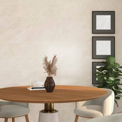 Faïence murale beige effet marbre brillant L.90 x l.30 cm x ép.10,5 mm ...