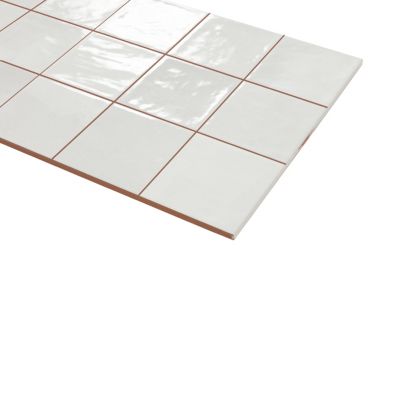 Faïence murale blanc brillant texturé L.60 x l.31,6 cm x ép.9 mm, Soul