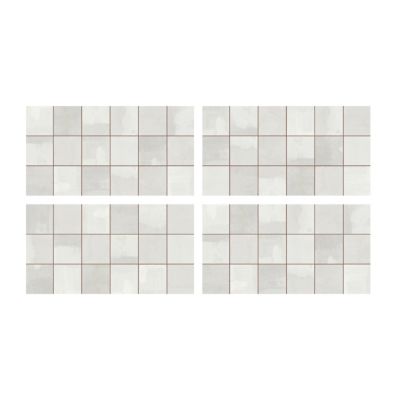 Faïence murale blanc brillant texturé L.60 x l.31,6 cm x ép.9 mm, Soul