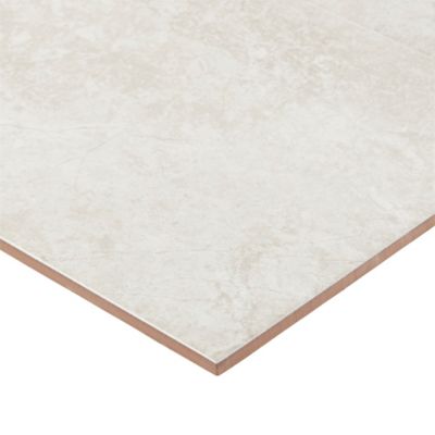 Faïence murale blanc gris effet marbré 25 x 40 cm Commo