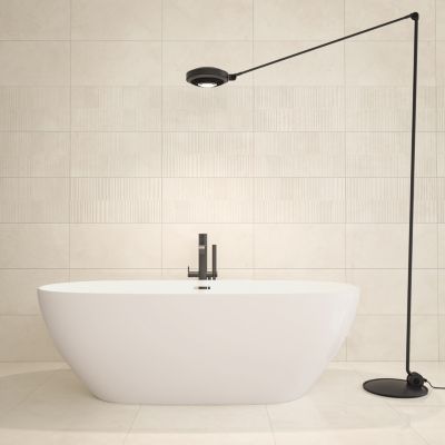 Faïence murale effet marbre beige brillant L.60 x l.30 cm x ép.7 mm, Celena