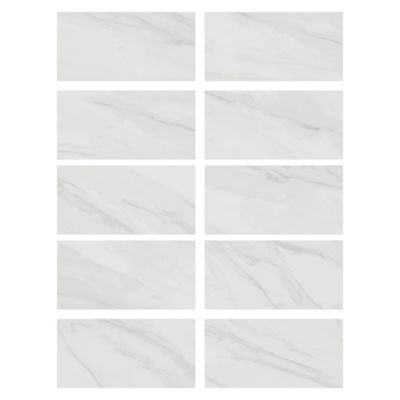 Faïence murale effet marbre blanc brillant L.60 x l.30 cm x ép.7 mm, Celena