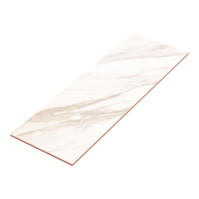 Faïence murale effet marbre blanc et doré brillant L.60 x l.20 cm x ép.9,4 mm, Aruma