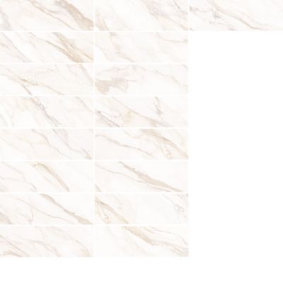 Faïence murale effet marbre blanc et doré brillant L.60 x l.20 cm x ép.9,4 mm, Aruma