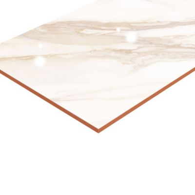 Faïence murale effet marbre blanc et doré brillant L.60 x l.20 cm x ép.9,4 mm, Aruma
