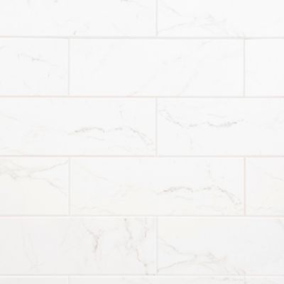 Faïence murale effet marbre blanc L.60 x l.20 cm x ép.9,4 mm, Aruma