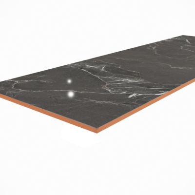 Faïence murale effet marbre gris anthracite brillant L.60 x l.20 cm x ép.9,4 mm, Aruma