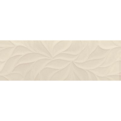 Faïence murale effet pierre beige mat décor feuille L.90 x l.30 cm x ép.10,5 mm, Avenue