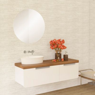 Faïence murale effet pierre décor ivoire mat L.60 x l.30 cm x ép.9 mm, Urano