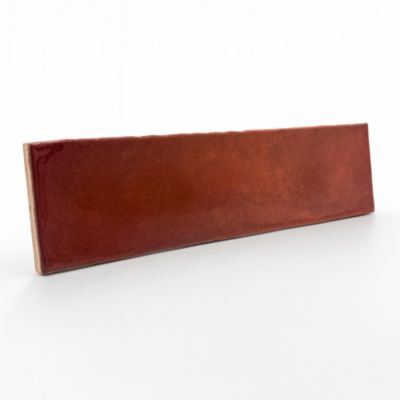 Faïence murale effet terre cuite terracotta brillant L.30 x l.7,5 cm, Vernissea