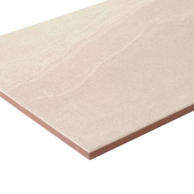 Faïence murale en terre cuite effet pierre beige mat L.40 x l.25 cm x ép.9 mm, Queens