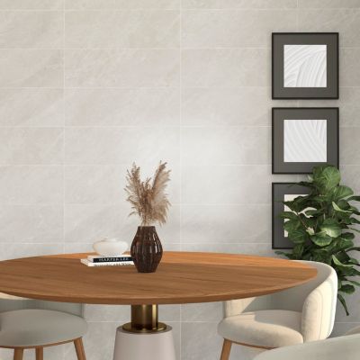 Faïence murale gris effet marbre brillant L.90 x l.30 cm x ép.10,5 mm, Balmoral