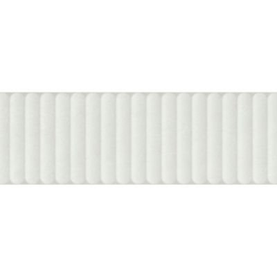 Faïence murale intérieur blanc mat effet cannelures L.90 x l.30 cm x ép.10,8 mm, Astor