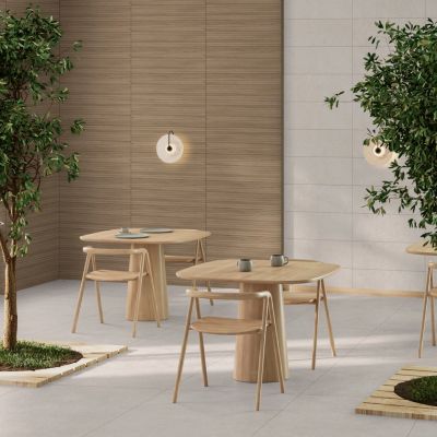 Faïence murale intérieur effet bois décor lamelles L.75 x l.25 cm x ép.8,7 mm, Teka