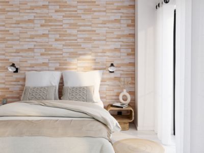 Faïence murale intérieur effet bois et béton L.60 x l.30 cm x ép.8,2 mm, Tendance