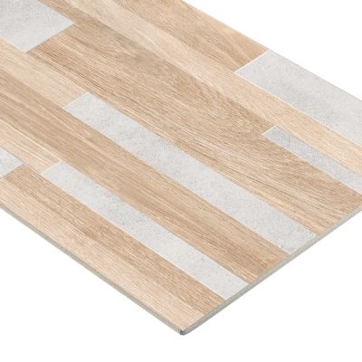 Faïence murale intérieur effet bois et béton L.60 x l.30 cm x ép.8,2 mm, Tendance