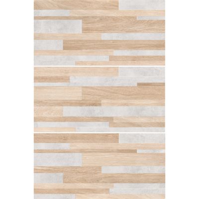 Faïence murale intérieur effet bois et béton L.60 x l.30 cm x ép.8,2 mm, Tendance