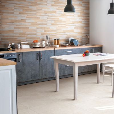 Faïence murale intérieur effet bois et béton L.60 x l.30 cm x ép.8,2 mm, Tendance