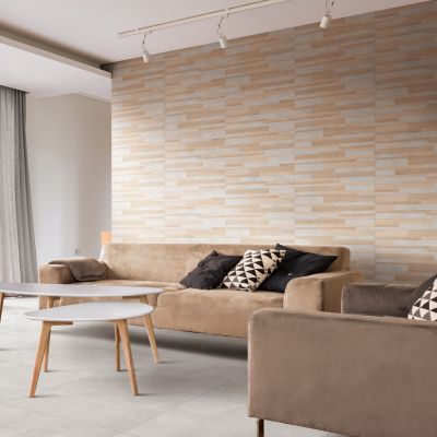 Faïence murale intérieur effet bois et béton L.60 x l.30 cm x ép.8,2 mm, Tendance