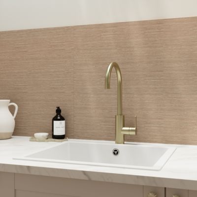 Faïence murale intérieur grès émaillé effet bois brut beige L.120 x l.60 cm x ép.8,2 mm, Taka