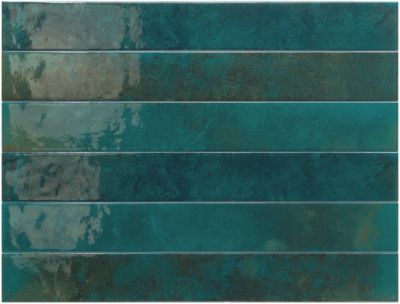 Faïence murale unie bleu hesper brillant L.40 x l.5 cm x ép.8 mm, Java