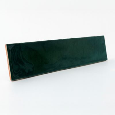 Faïence murale vert effet terre cuite brillant L.30 x l.7,5 cm, Vernissea