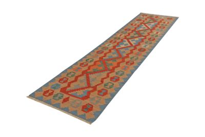 Fait main Kelim Gashgai 288x77 cm - 100% laine vierge
