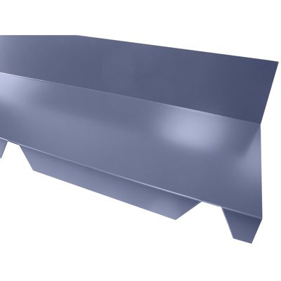 Faitière crantée contre mur pour bac acier 1045 - Bleu ardoise 5008, H.120 mm, l.225 mm, L.2100mm
